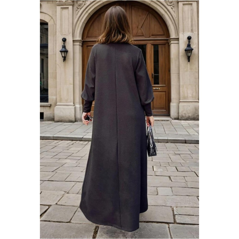 Pasaklı Giyim Pasaklı Giyim Balon Kol A Kesim Triko Elbise Siyah - Premium Kadın Giyim