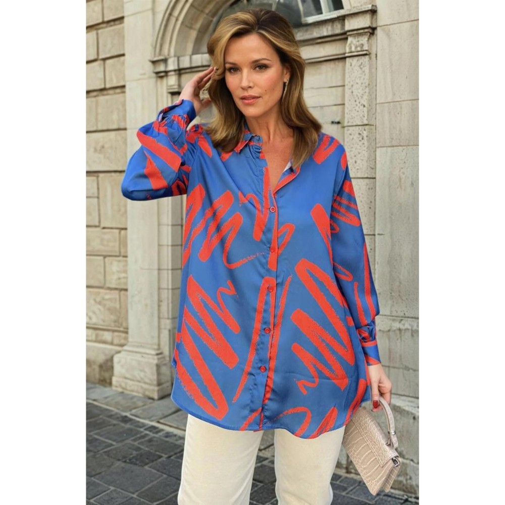 Pasaklı Giyim Pasaklı Giyim Kadın Balon Kol Tunik Gömlek İndigo - Premium Kadın Giyim