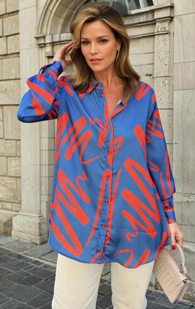 Pasaklı Giyim Kadın Balon Kol Tunik Gömlek 3344345 İndigo