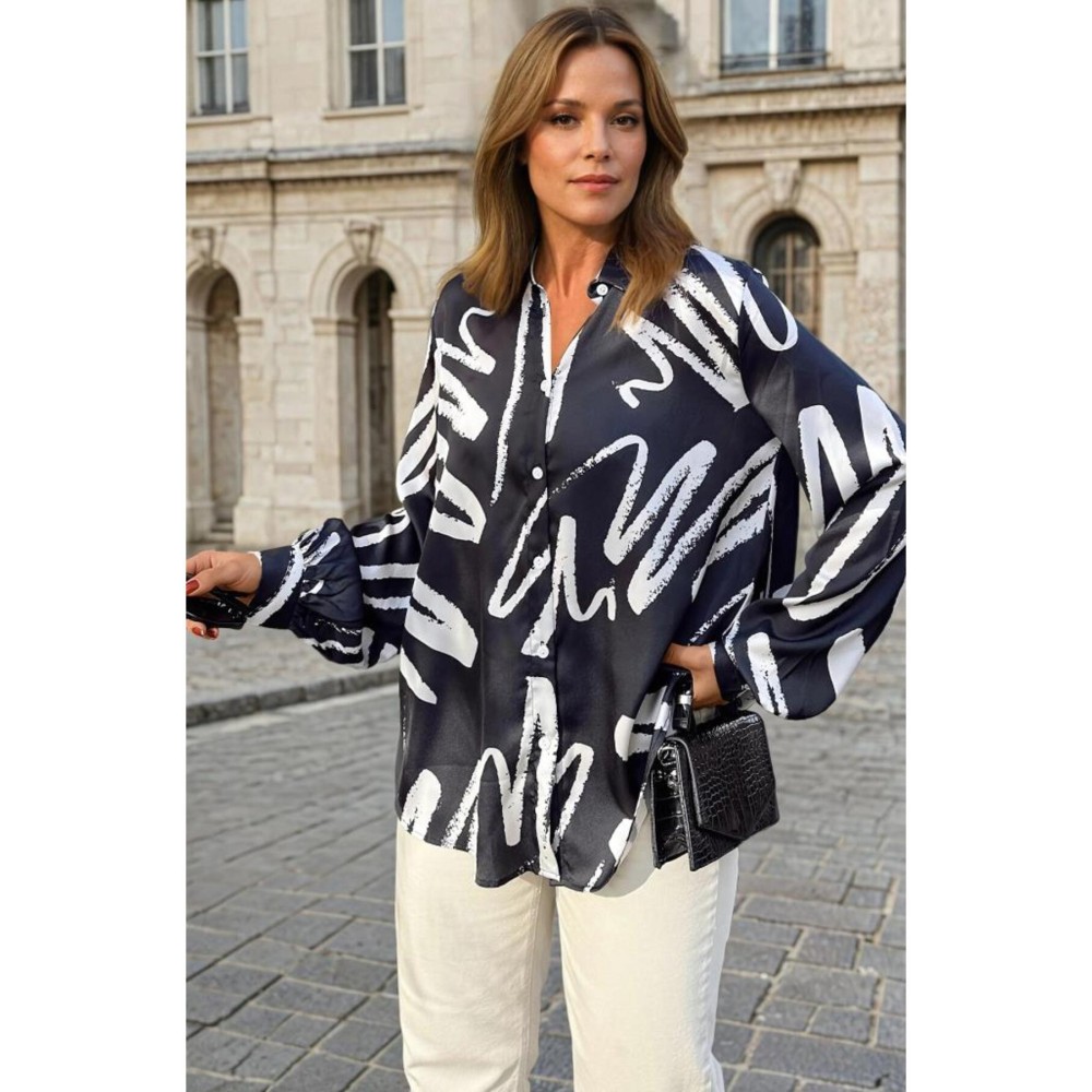 Pasaklı Giyim Pasaklı Giyim Kadın Balon Kol Tunik Gömlek Siyah - Premium Kadın Giyim