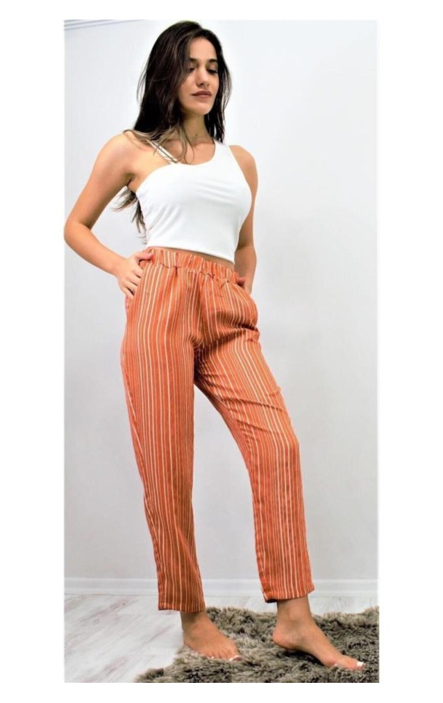 Pasaklı Giyim Kadın Duble Paça Pantolon 3277187 Kiremit