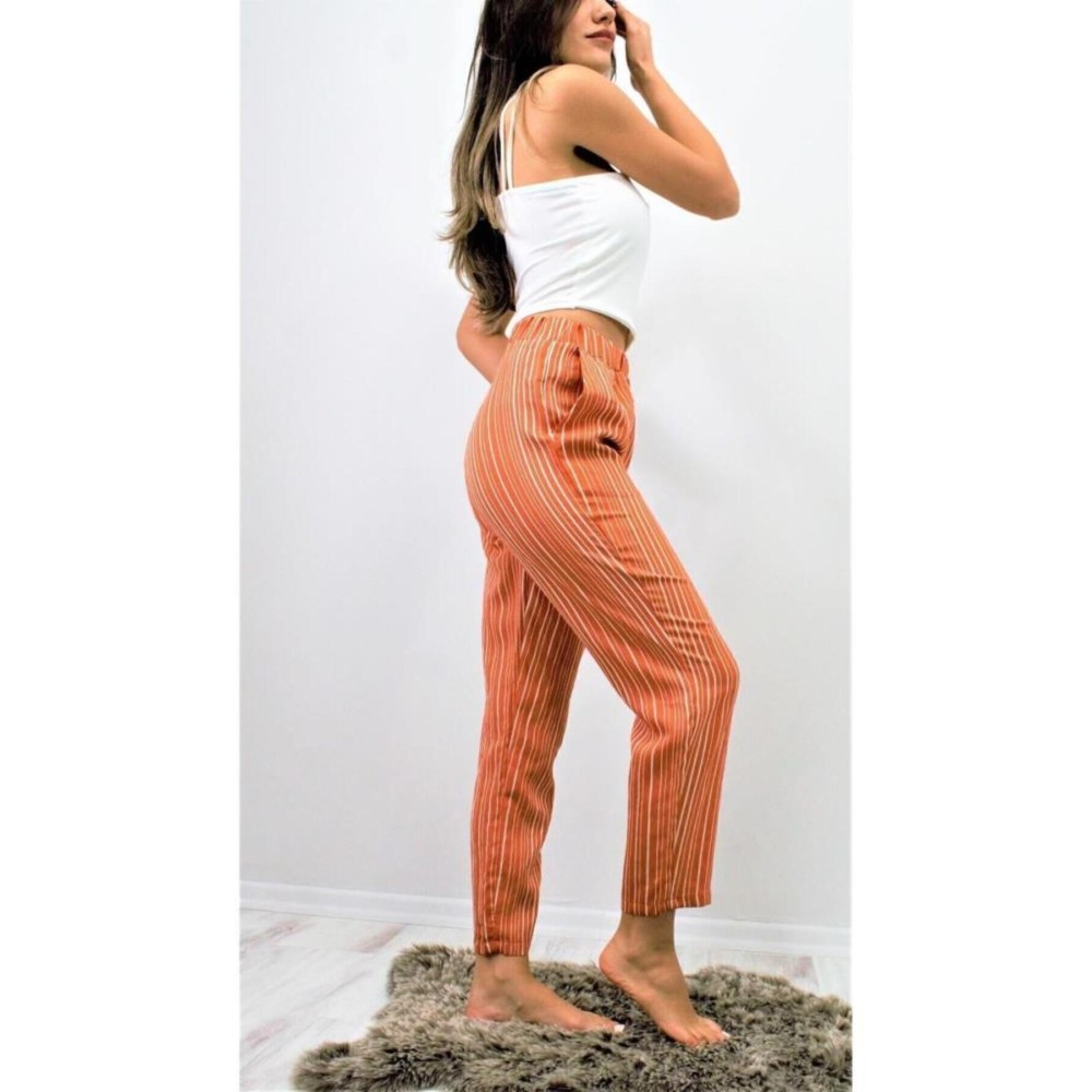 Pasaklı Giyim Pasaklı Giyim Kadın Duble Paça Pantolon Kiremit - Premium Kadın Giyim