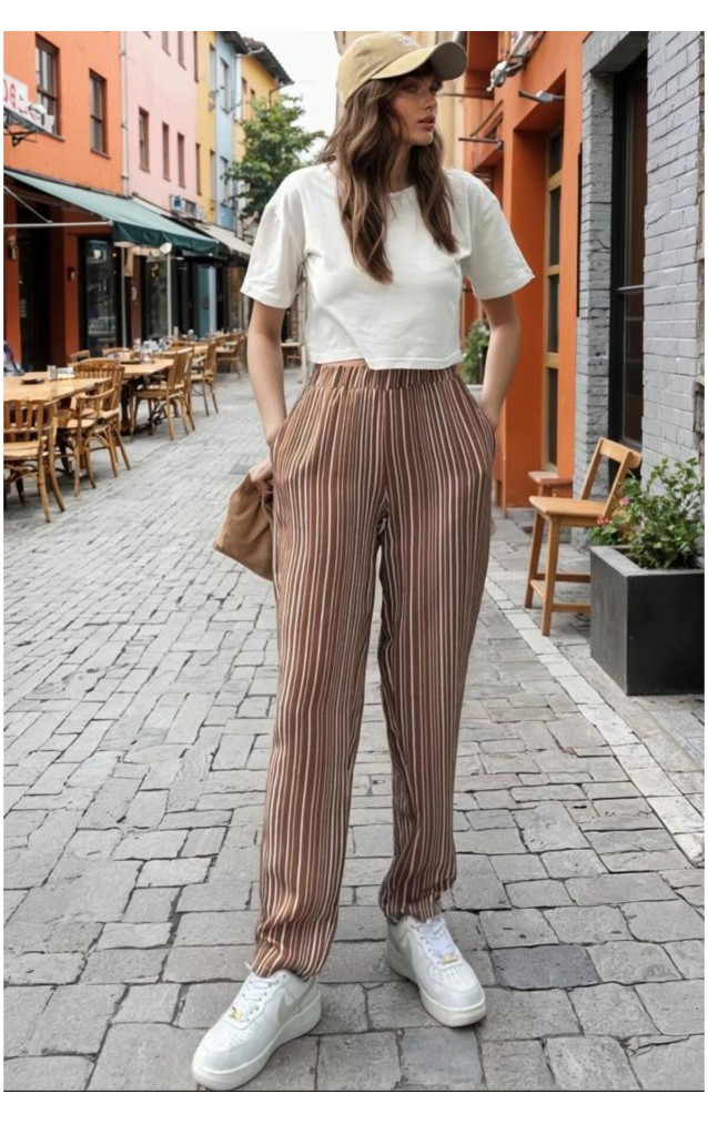 Pasaklı Giyim Kadın Duble Paça Pantolon 3277187 Kahverengi