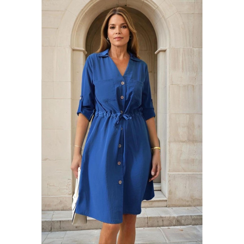 Pasaklı Giyim Pasaklı Giyim Kadın Kupra Elbise İndigo - Premium Kadın Giyim