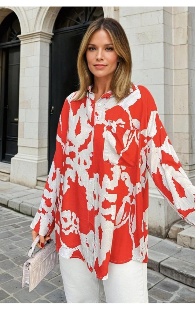 Pasaklı Giyim Kadın Viskon Gömlek 3457286 Kırmızı