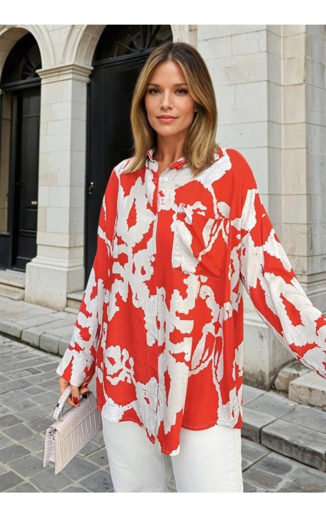 Pasaklı Giyim Kadın Viskon Gömlek 3457286 Kırmızı