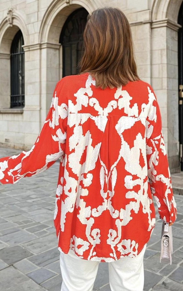 Pasaklı Giyim Kadın Viskon Gömlek 3457286 Kırmızı