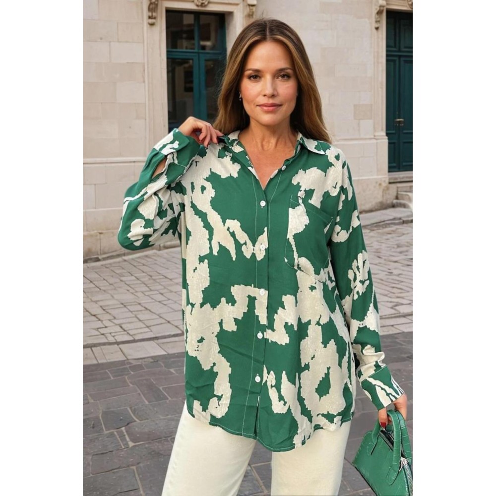 Pasaklı Giyim Pasaklı Giyim Kadın Viskon Gömlek Yeşil - Premium Kadın Giyim