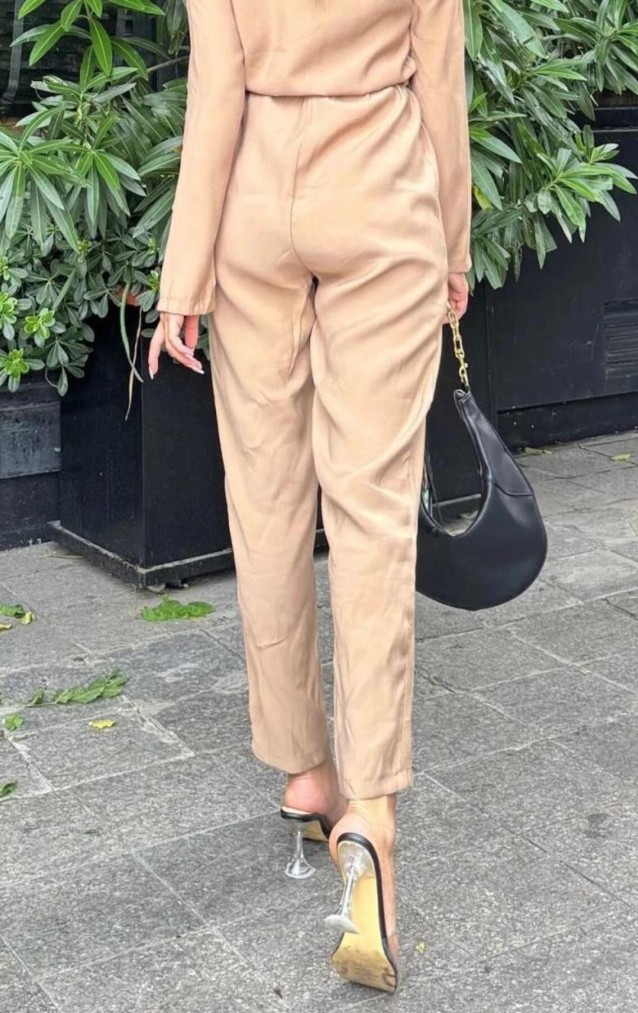 Pasaklı Giyim Kadın Safari Tulum Oversize 3164506 Vizon