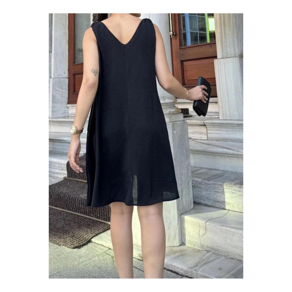 Pasaklı Giyim Pasaklı Giyim Kadın V Yaka Elbise Siyah - Premium Kadın Giyim