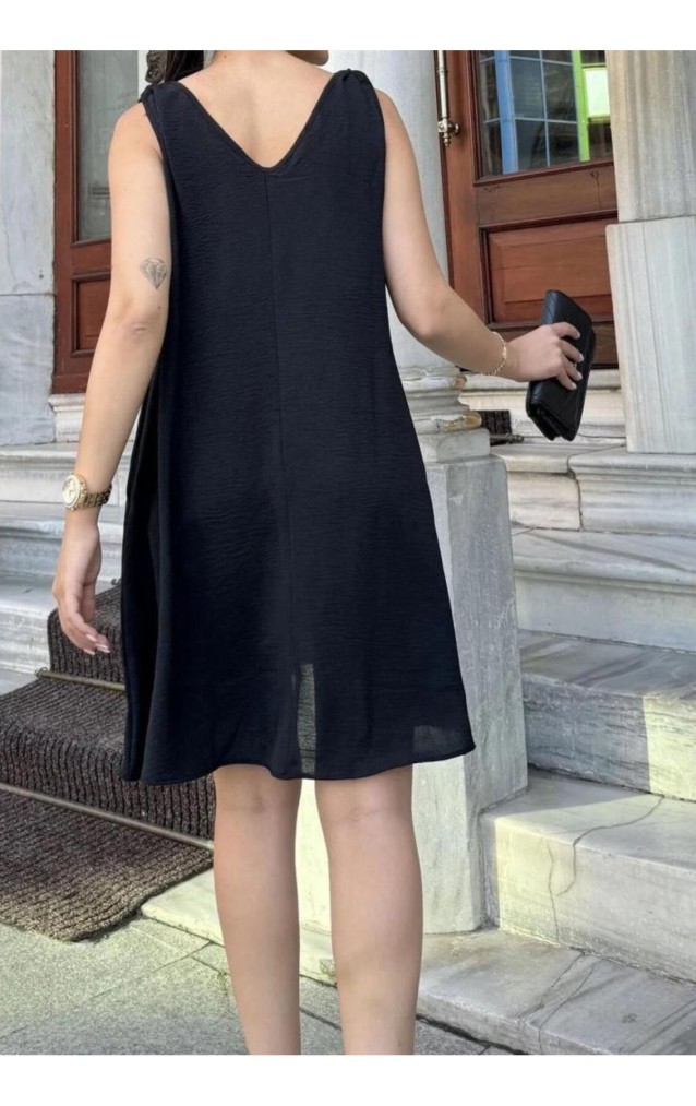 Pasaklı Giyim Kadın V Yaka Elbise 3264275 Siyah