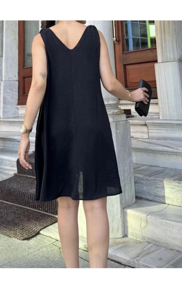Pasaklı Giyim Kadın V Yaka Elbise 3264275 Siyah