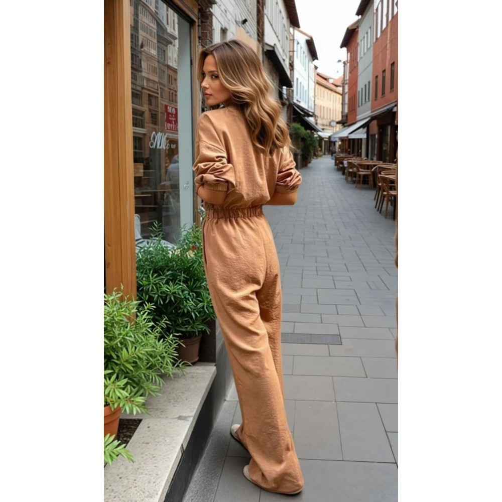 Pasaklı Giyim Pasaklı Giyim Kadın Kupra Tulum Kahverengi - Premium Kadın Giyim