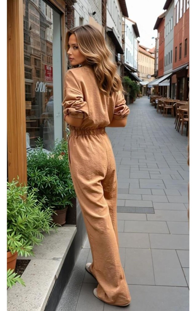 Pasaklı Giyim Kadın Kupra Tulum 3360506 Kahverengi