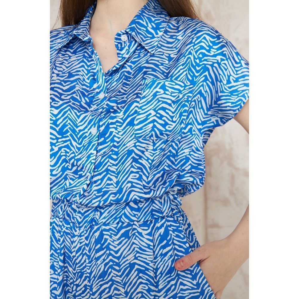 Pasaklı Giyim Pasaklı Giyim Kadın Beli Lastikli Saten Tulum Saks - Premium Kadın Giyim