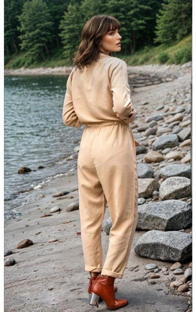 Pasaklı Giyim Kadın Safari Tulum Oversize 3164506 Karamel