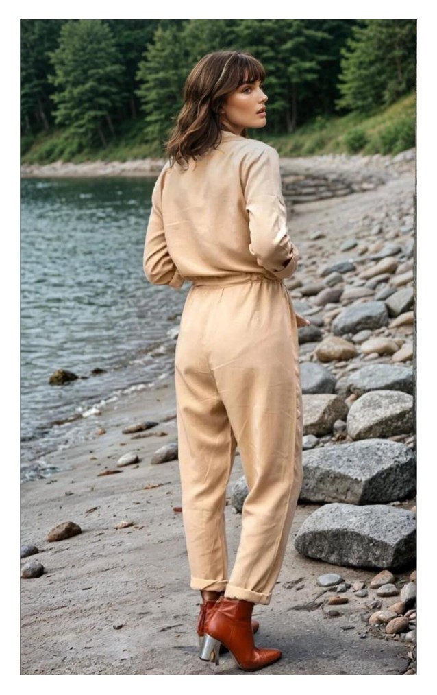 Pasaklı Giyim Kadın Safari Tulum Oversize 3164506 Karamel