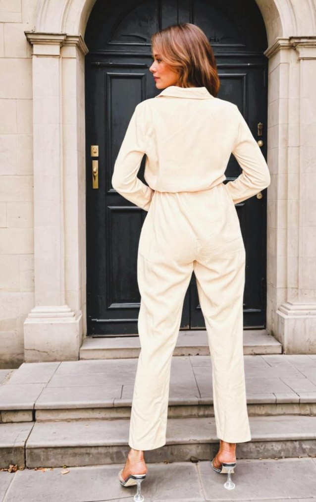 Pasaklı Giyim Kadın Safari Tulum Oversize 3164506 Krem