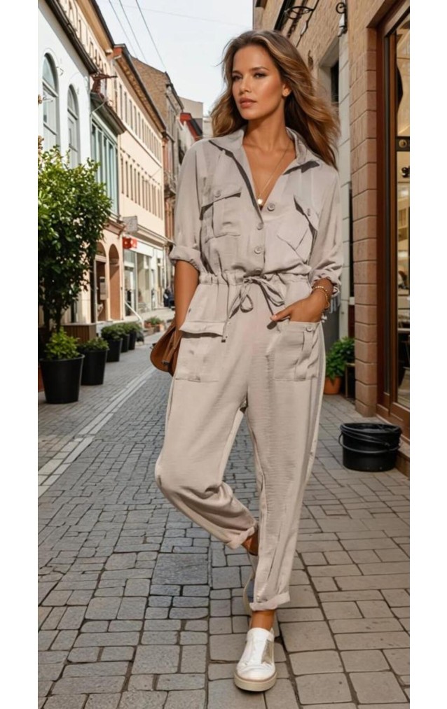 Pasaklı Giyim Kadın Safari Tulum Oversize 3164506 Taş