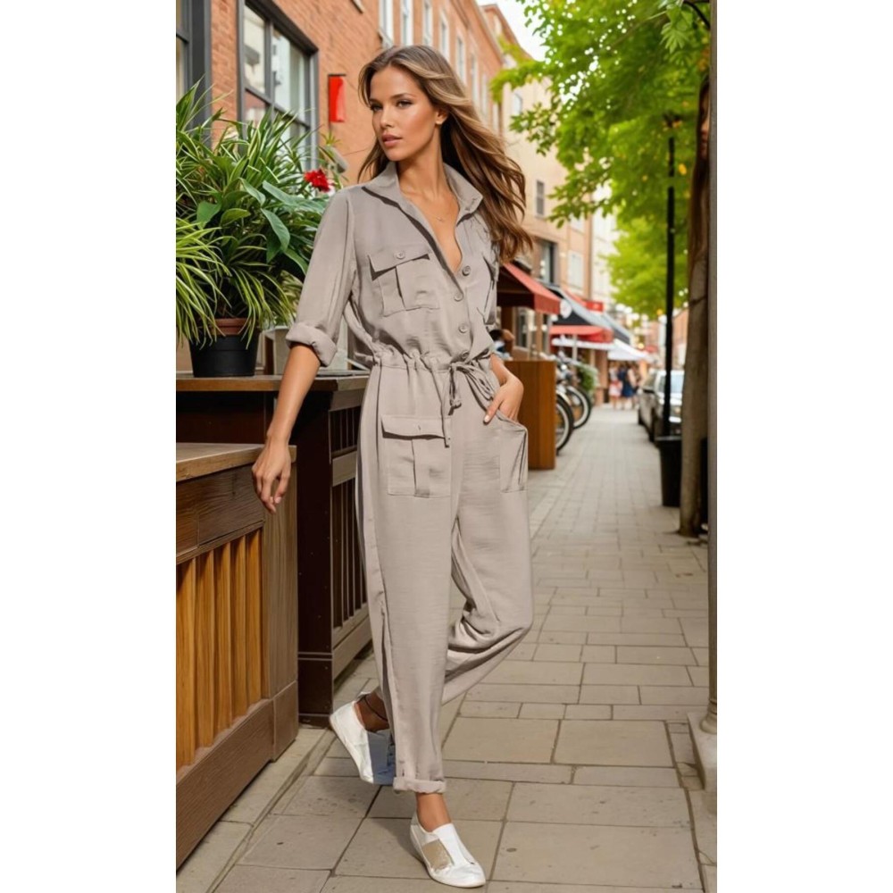 Pasaklı Giyim Pasaklı Giyim Kadın Safari Tulum Oversize Taş - Premium Kadın Giyim