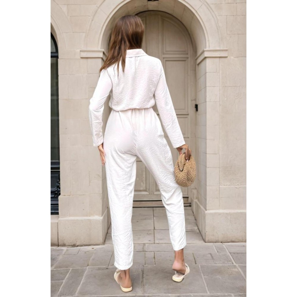 Pasaklı Giyim Pasaklı Giyim Kadın Safari Tulum Oversize Açık Krem - Premium Kadın Giyim