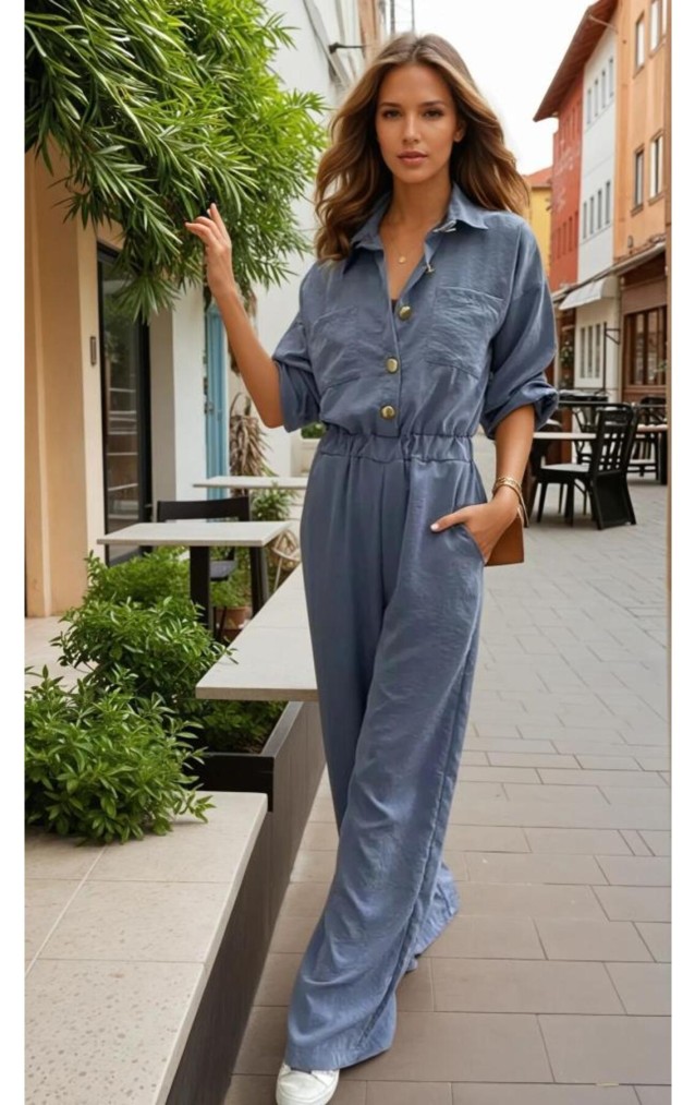 Pasaklı Giyim Kadın Kupra Tulum 3360506 Gri