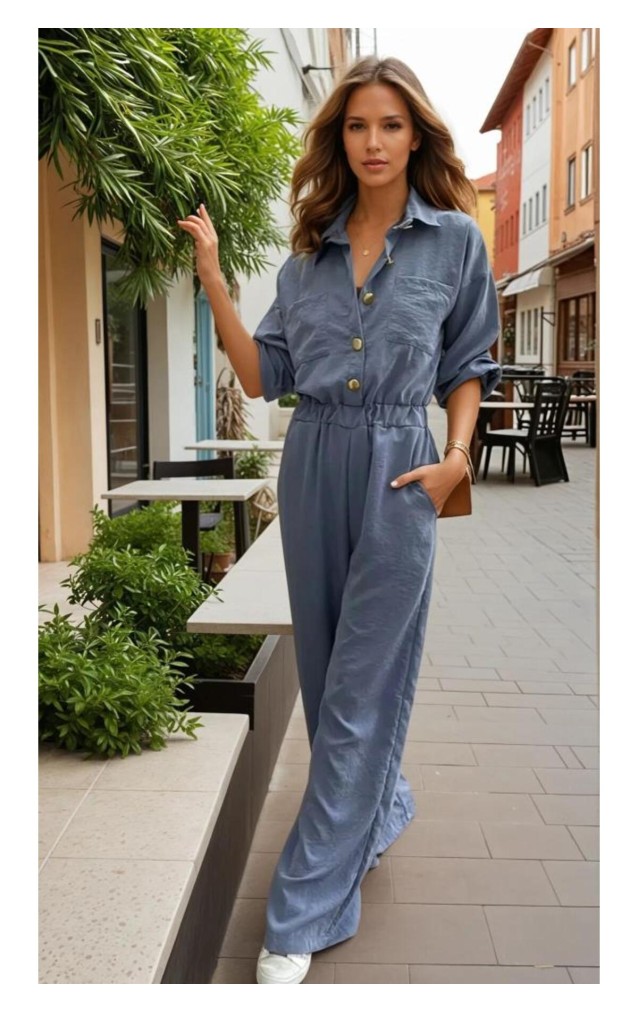 Pasaklı Giyim Kadın Kupra Tulum 3360506 Gri