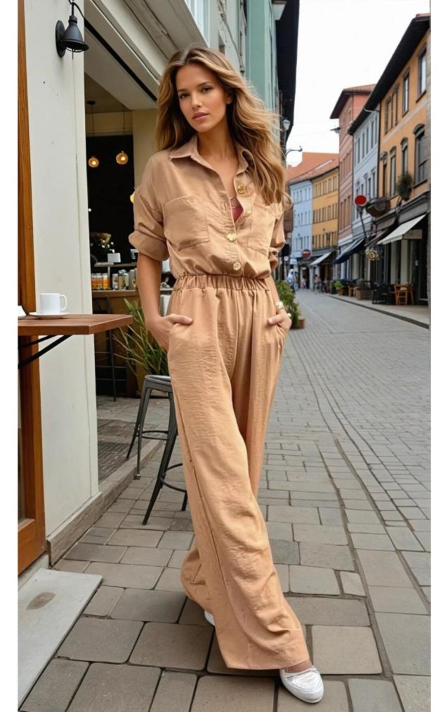 Pasaklı Giyim Kadın Kupra Tulum 3360506 Kahverengi