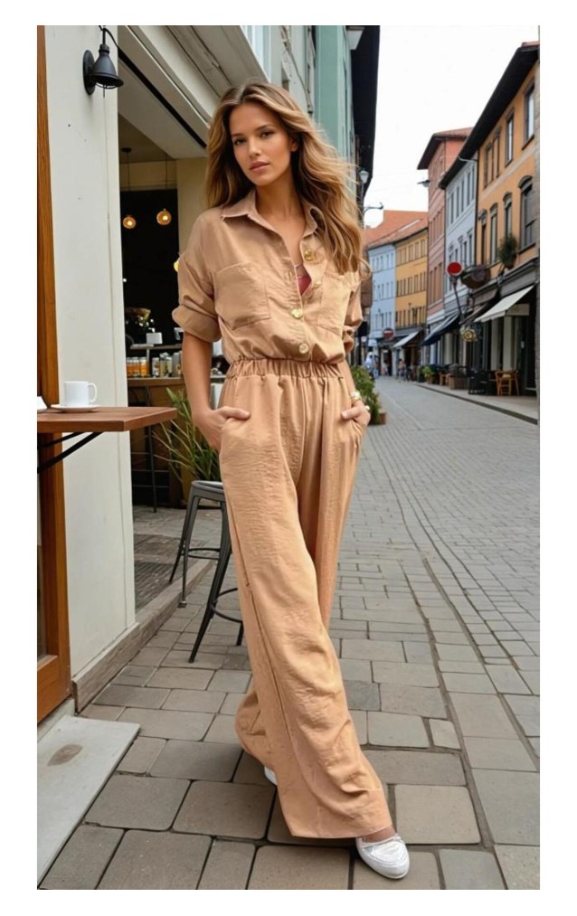 Pasaklı Giyim Kadın Kupra Tulum 3360506 Kahverengi