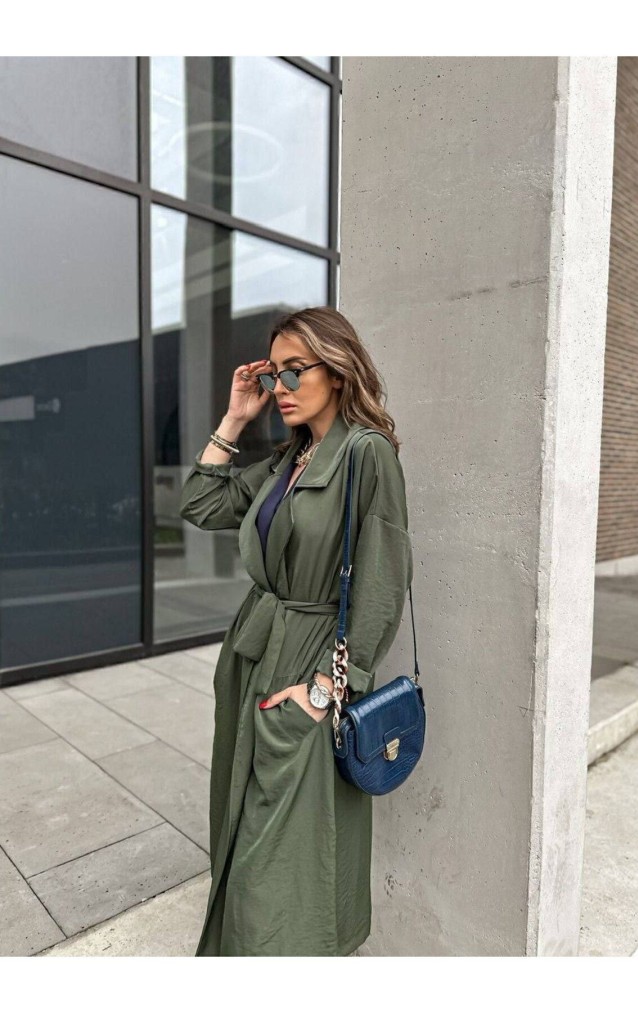 Pasaklı Giyim Kadın Ekstra Oversize Trençkot 3335451 Haki