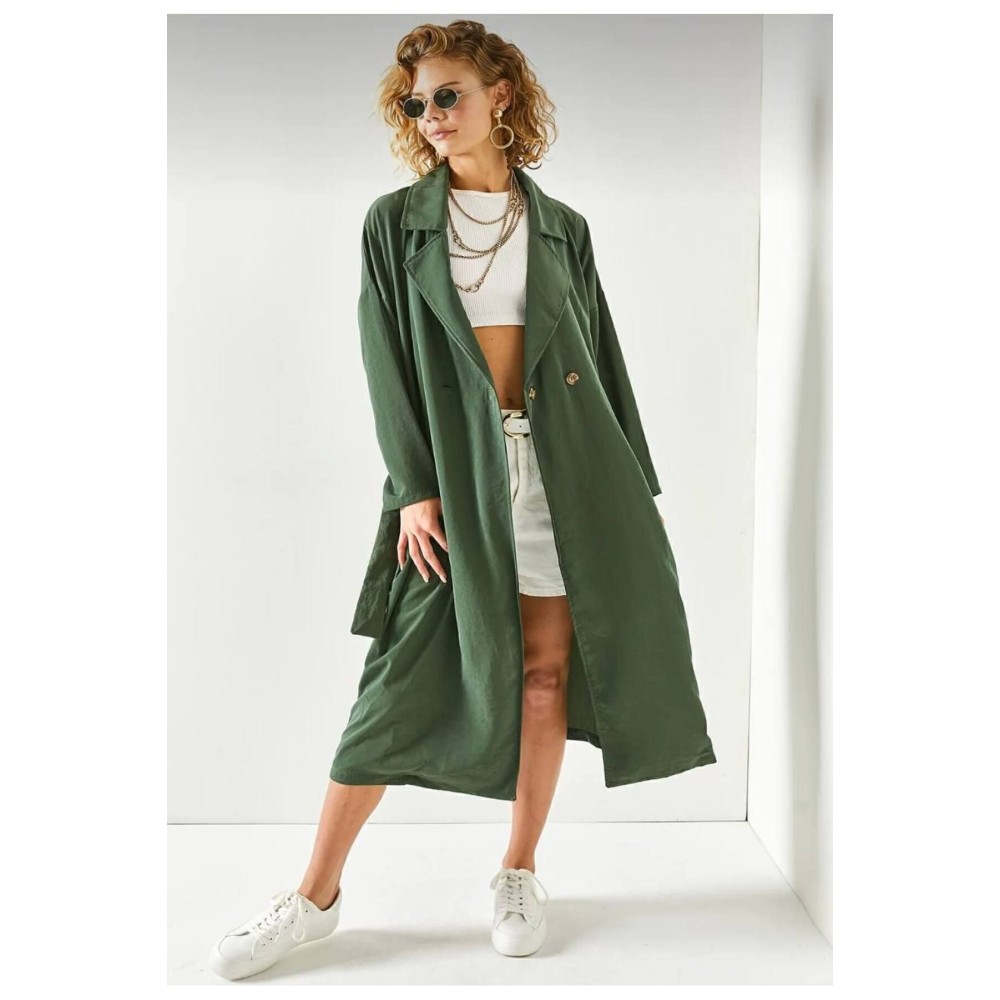 Pasaklı Giyim Pasaklı Giyim Kadın Ekstra Oversize Trençkot Haki - Premium Kadın Giyim