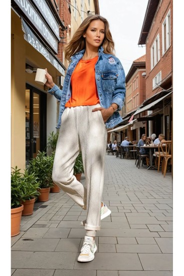 Pasaklı Giyim Yumuşak Doku Rahat Pantolon 3273210 Ekru