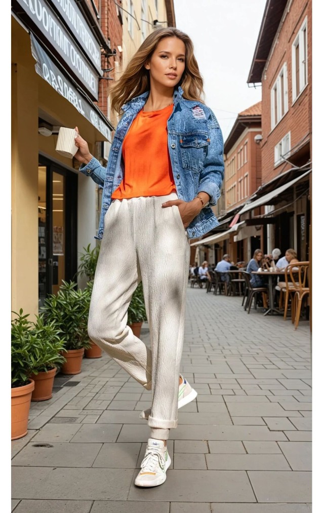 Pasaklı Giyim Yumuşak Doku Rahat Pantolon 3273210 Ekru