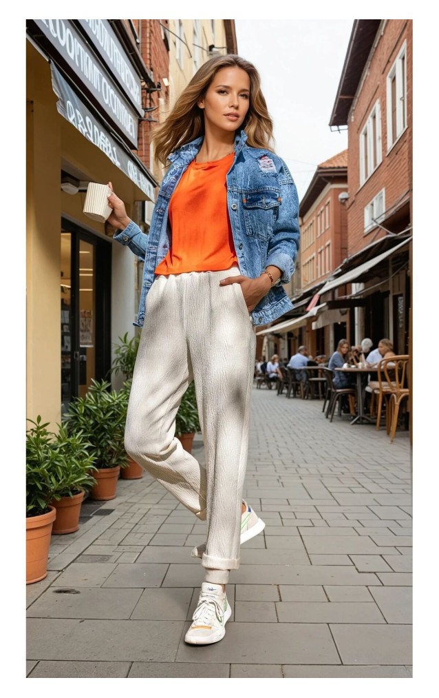 Pasaklı Giyim Yumuşak Doku Rahat Pantolon 3273210 Ekru