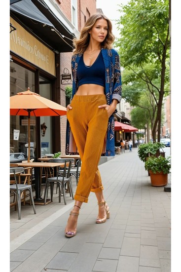 Pasaklı Giyim Yumuşak Doku Rahat Pantolon 3273210 Hardal