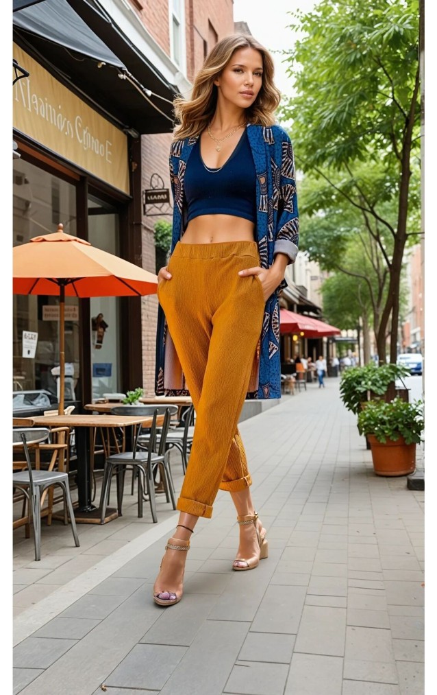 Pasaklı Giyim Yumuşak Doku Rahat Pantolon 3273210 Hardal