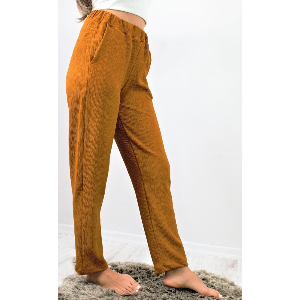 Pasaklı Giyim Pasaklı Giyim Yumuşak Doku Rahat Pantolon Hardal - Premium Kadın Giyim