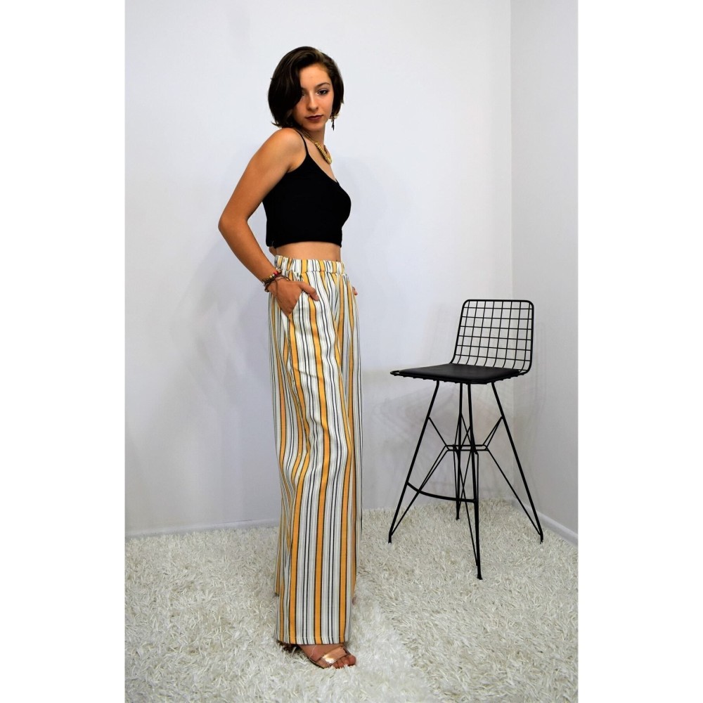 Pasaklı Giyim Pasaklı Giyim Kadın Beli Lastikli Pantolon Hardal - Premium Kadın Giyim