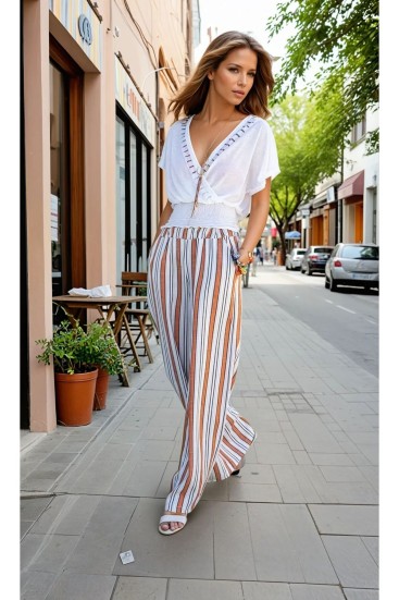 Pasaklı Giyim Kadın Beli Lastikli Pantolon 3258200 Kiremit