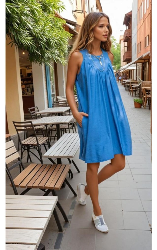 Pasaklı Giyim Kadın Piliseli Elbise 3429341 İndigo