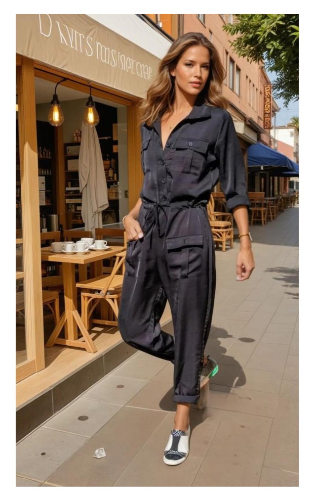 Pasaklı Giyim Kadın Safari Tulum Oversize 3164506 Siyah