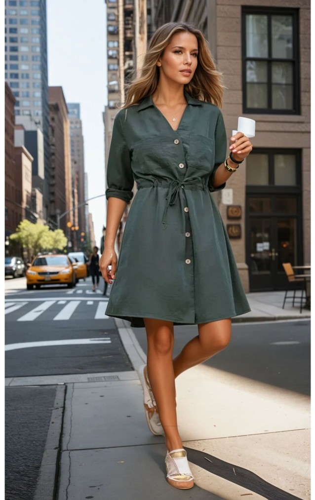 Pasaklı Giyim Kadın Kupra Elbise 3411385 Haki