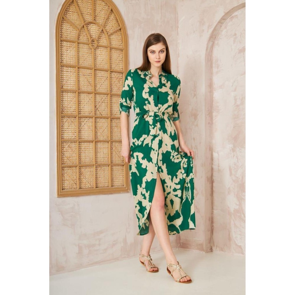 Pasaklı Giyim Pasaklı Giyim Kadın %100 Viskon Elbise Yeşil - Premium Kadın Giyim