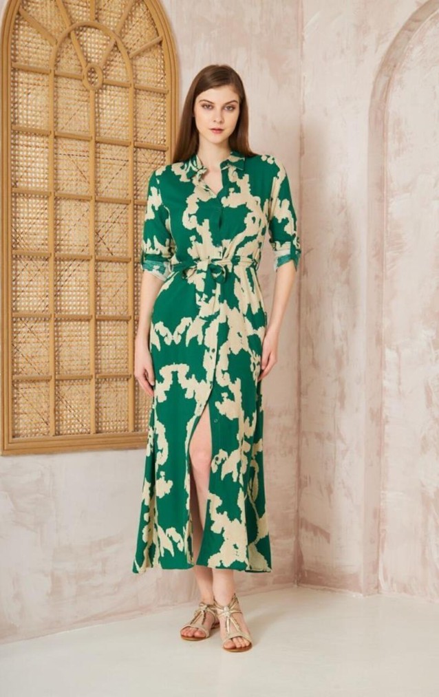 Pasaklı Giyim Kadın %100 Viskon Elbise 3413440 Yeşil