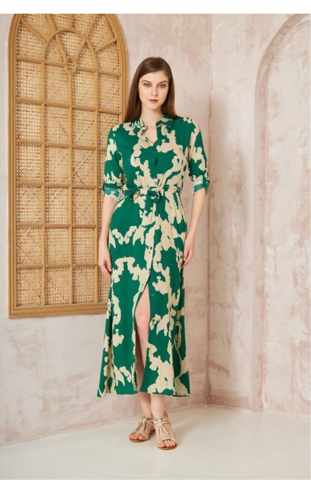 Pasaklı Giyim Kadın %100 Viskon Elbise 3413440 Yeşil