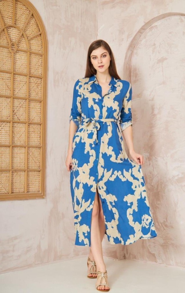 Pasaklı Giyim Kadın %100 Viskon Elbise 3413440 İndigo