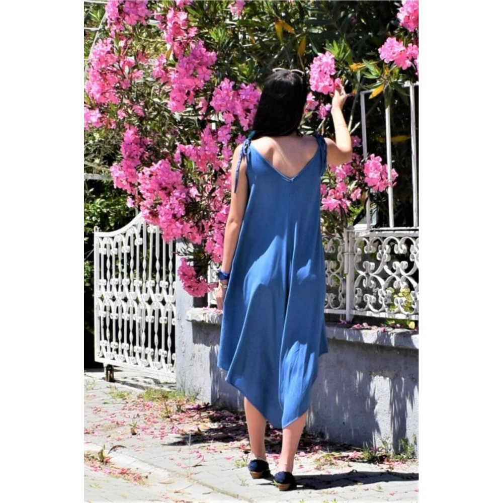 Pasaklı Giyim Pasaklı Giyim Kadın Viskon Pantolon Etek Tulum İndigo - Premium Kadın Giyim