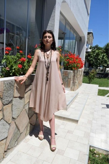 Pasaklı Giyim Kadın Viskon Pantolon Etek Tulum H5002308 Bej