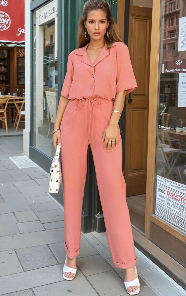 Pasaklı Giyim Kadın Beli Büzgülü Tulum 2622462 Pudra