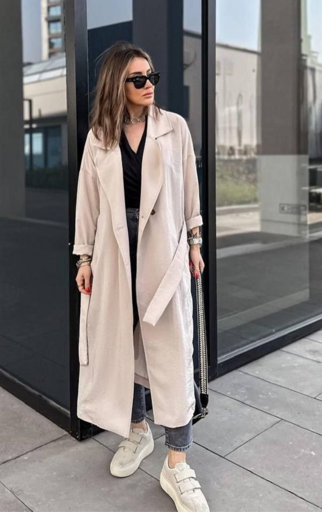 Pasaklı Giyim Kadın Ekstra Oversize Trençkot 3335451 Taş